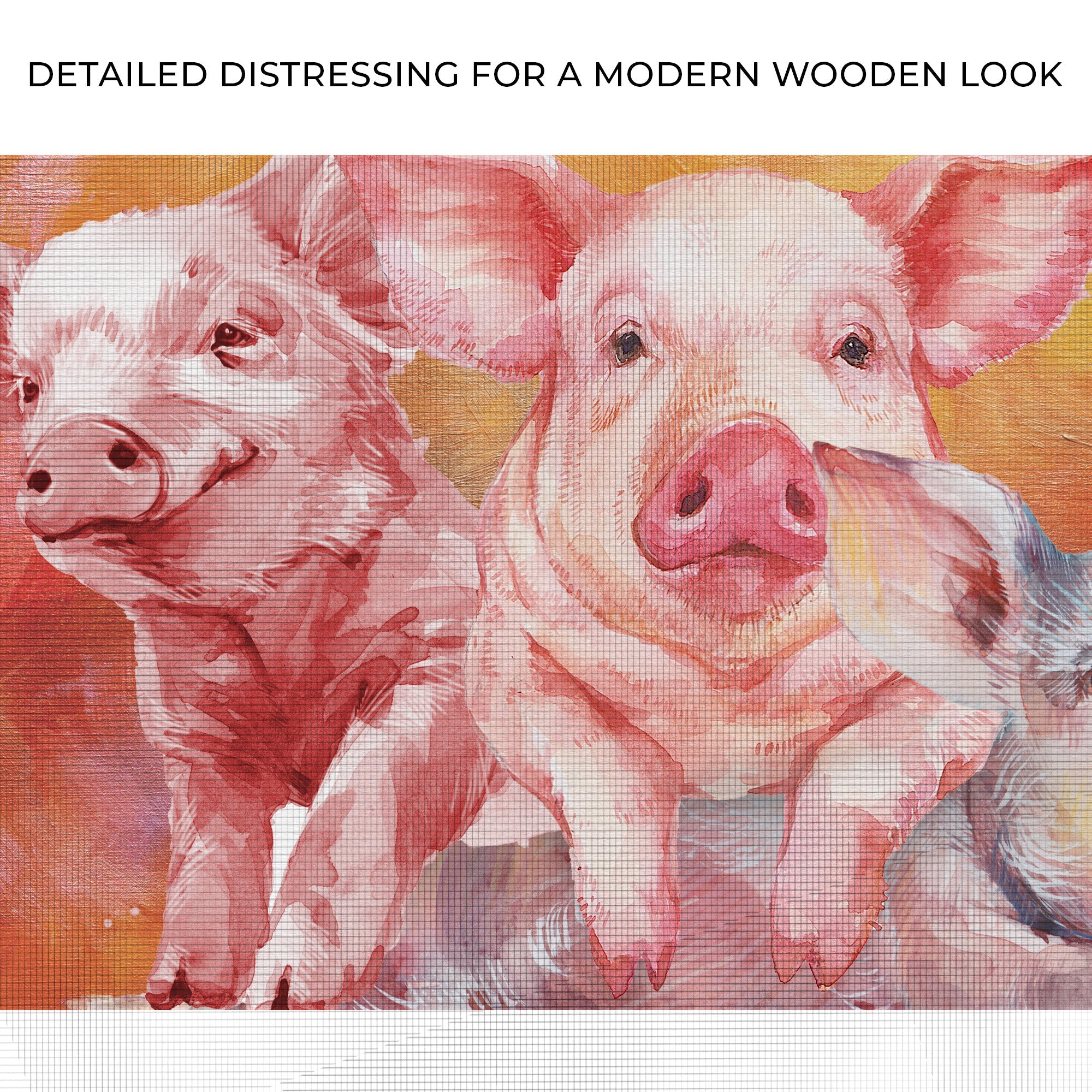 Three Baby Pigs Watercolor Canvas Wall Art on sale at MyriadMart