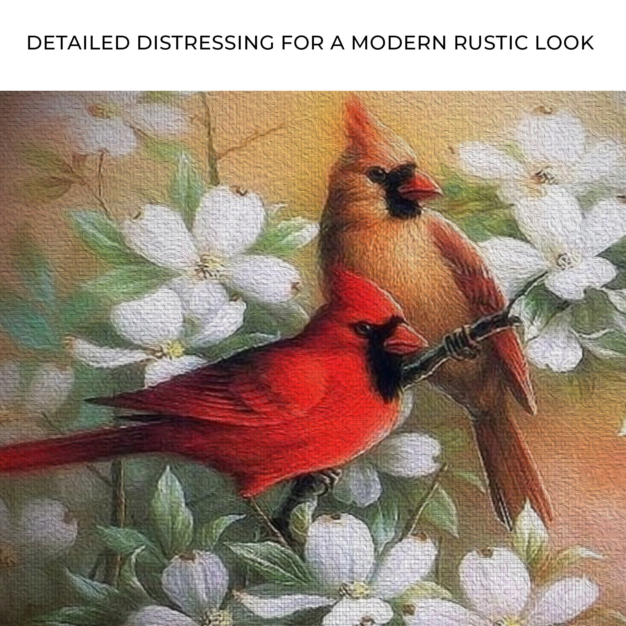 Cardinals on Dogwood Painting Canvas Wall Art on sale at MyriadMart