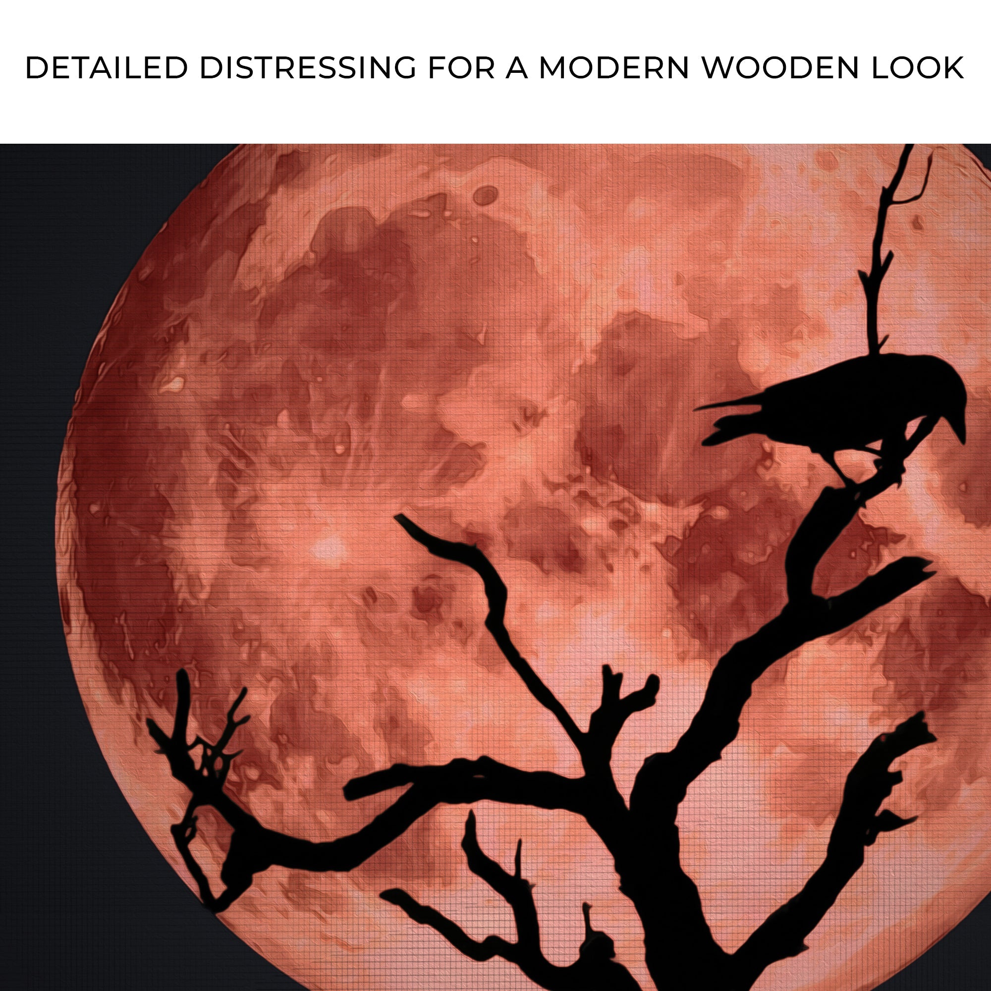 Crow And Blood Moon Canvas Wall Art on sale at MyriadMart