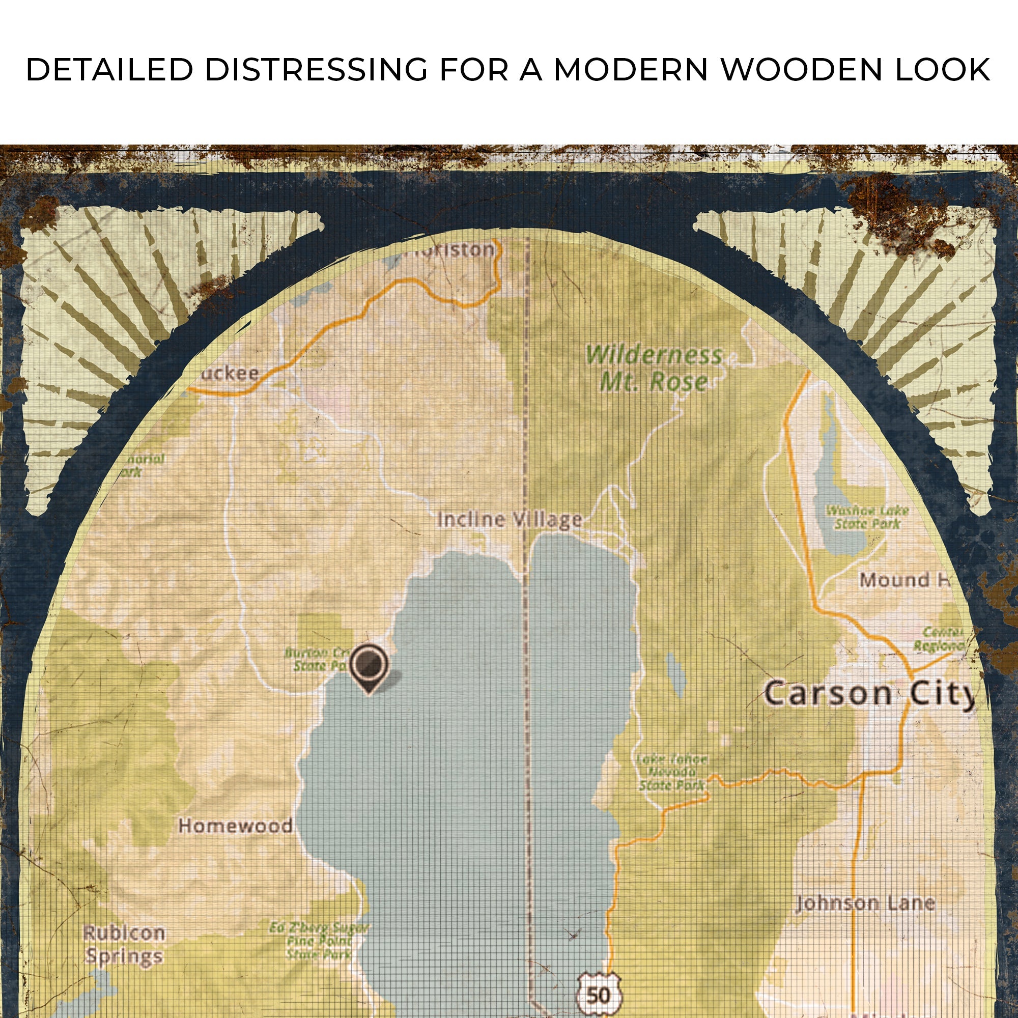 Lake Map Portrait Sign on sale at MyriadMart