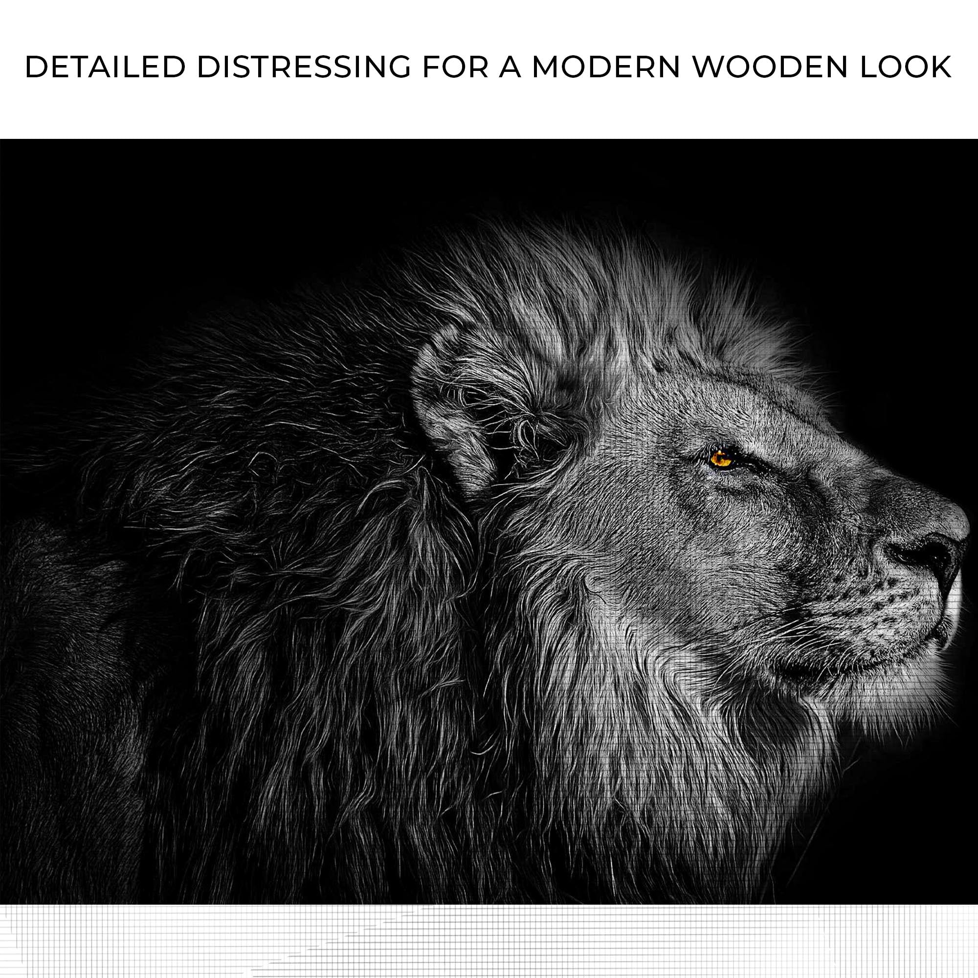 Black And White Lion Head Canvas Wall Art on sale at MyriadMart