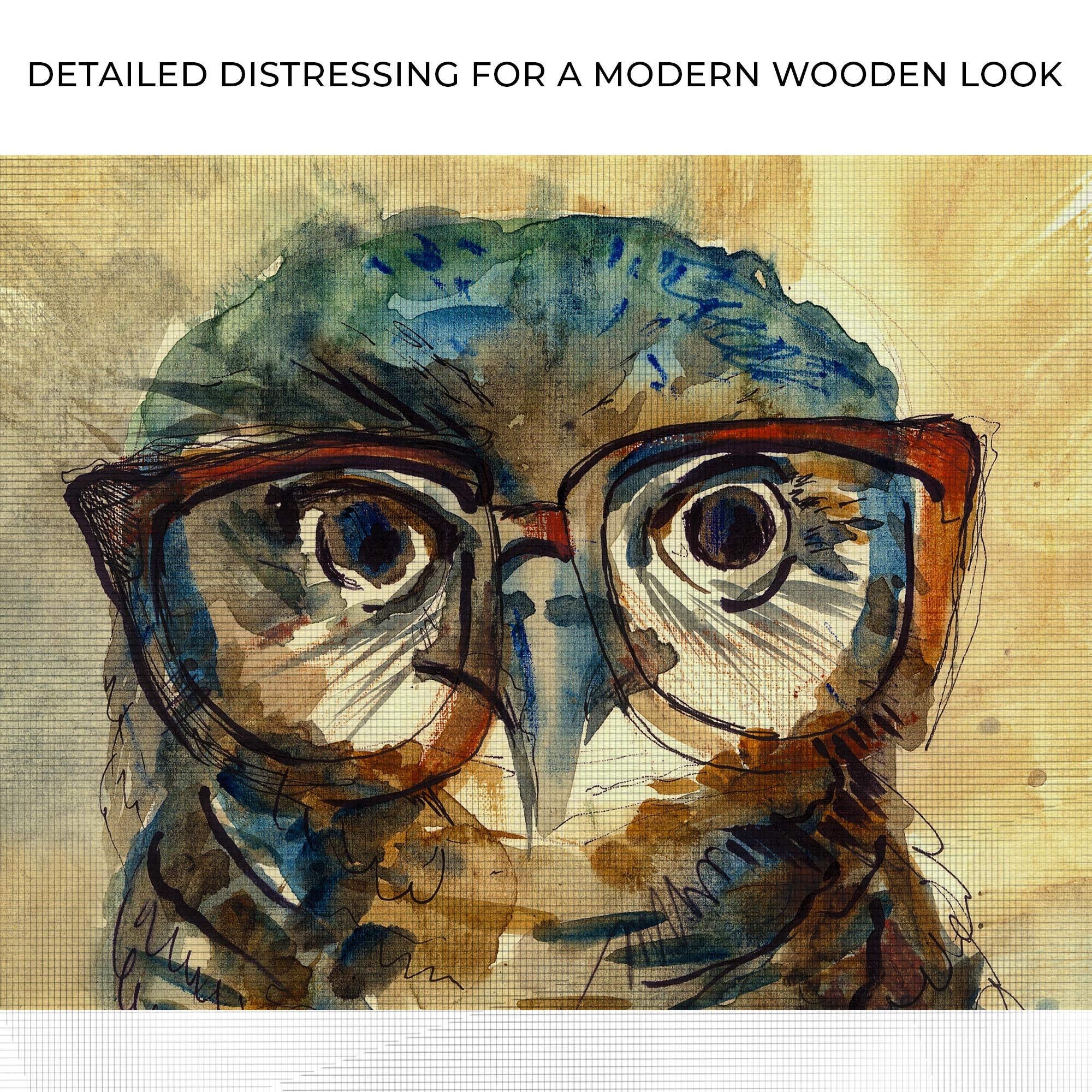 The Wise Owl Watercolor Portrait Canvas Wall Art on sale at MyriadMart