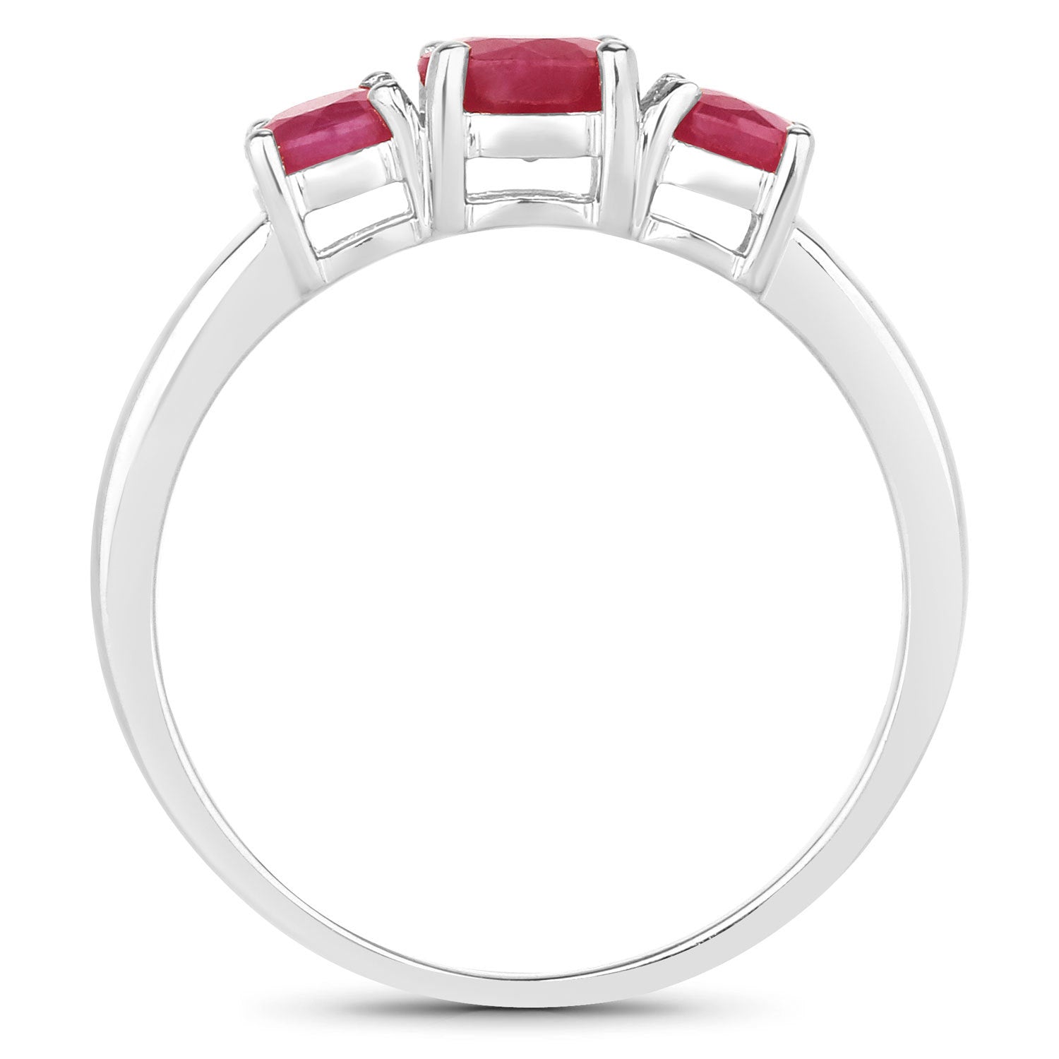 1.15 Carat Genuine Ruby 14K White Gold Ring on sale at MyriadMart