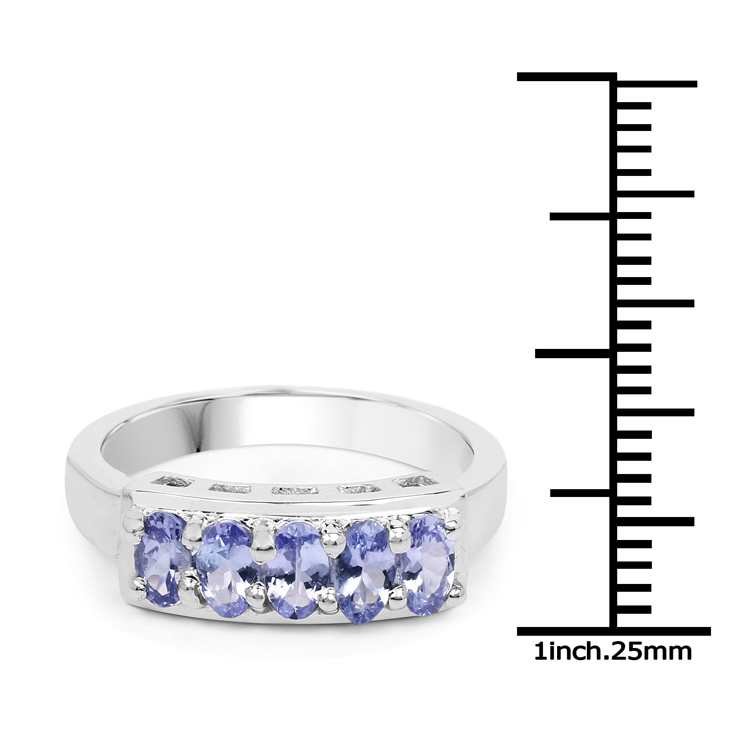 1.25 Carat Genuine Tanzanite .925 Sterling Silver Ring on sale at MyriadMart