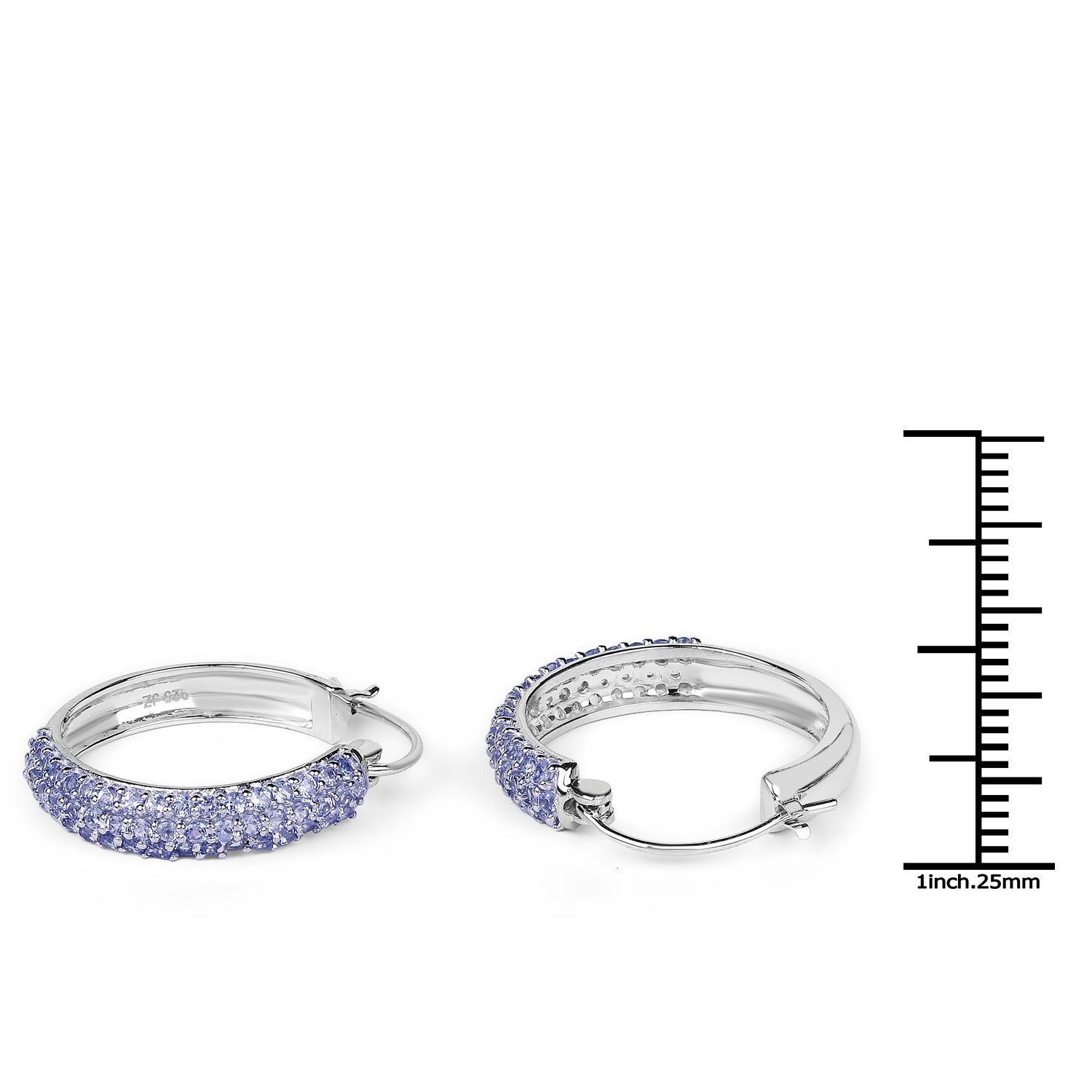 3.06 Carat Genuine Tanzanite .925 Sterling Silver Earrings on sale at MyriadMart