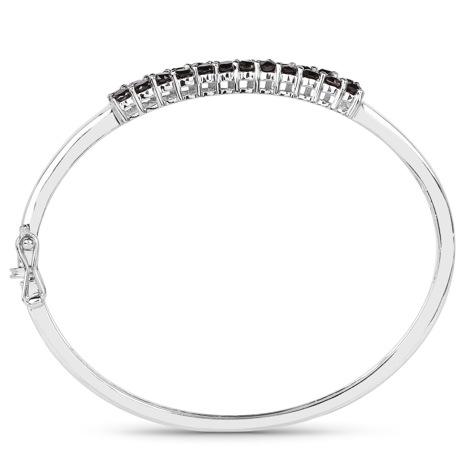 3.53 Carat Genuine Black Diamond .925 Sterling Silver Bangle on sale at MyriadMart