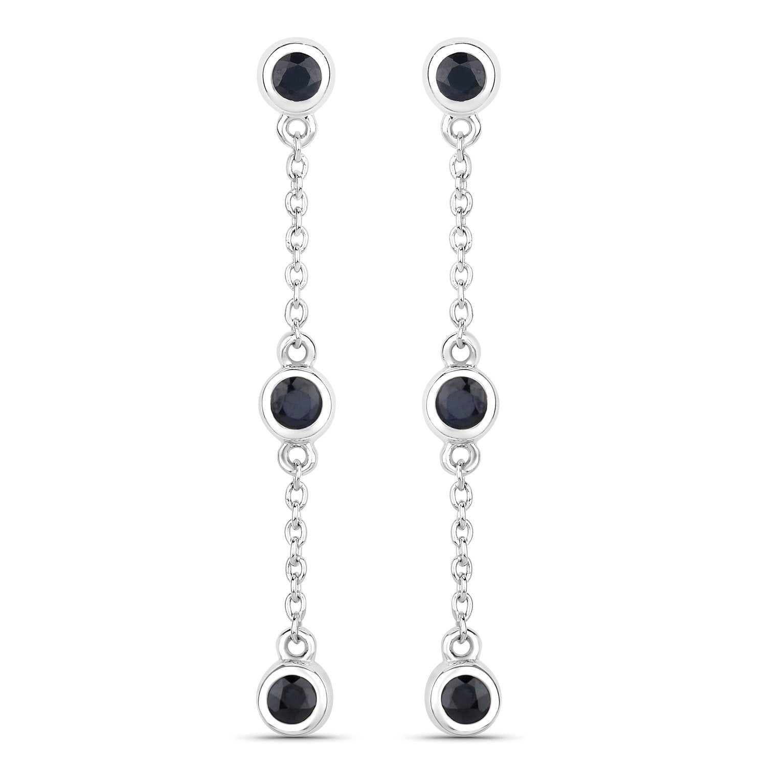 0.66 Carat Genuine Blue Sapphire .925 Sterling Silver Earrings on sale at MyriadMart