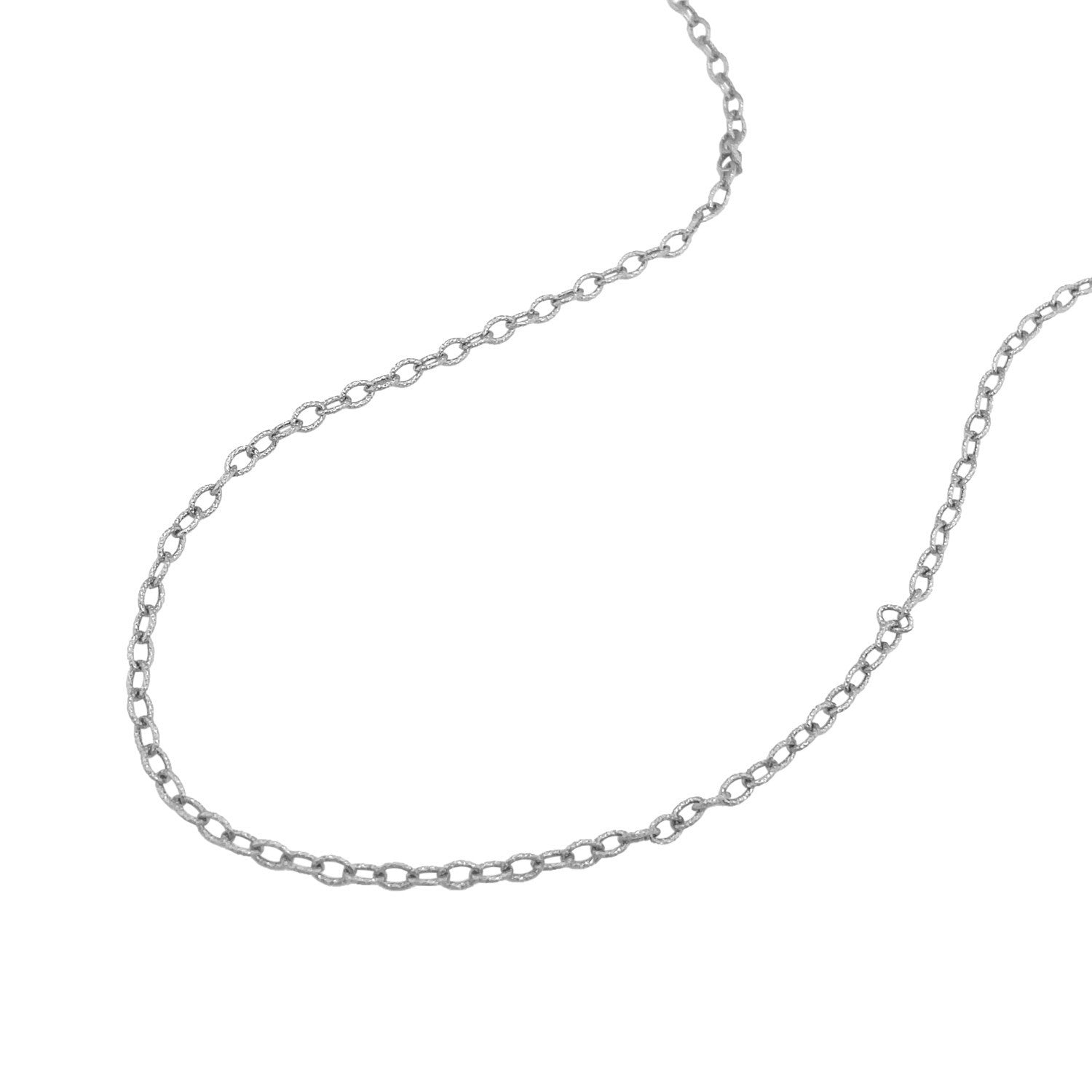 2.5mm 14k White Gold Pendant Chain with Textured Links on sale at MyriadMart