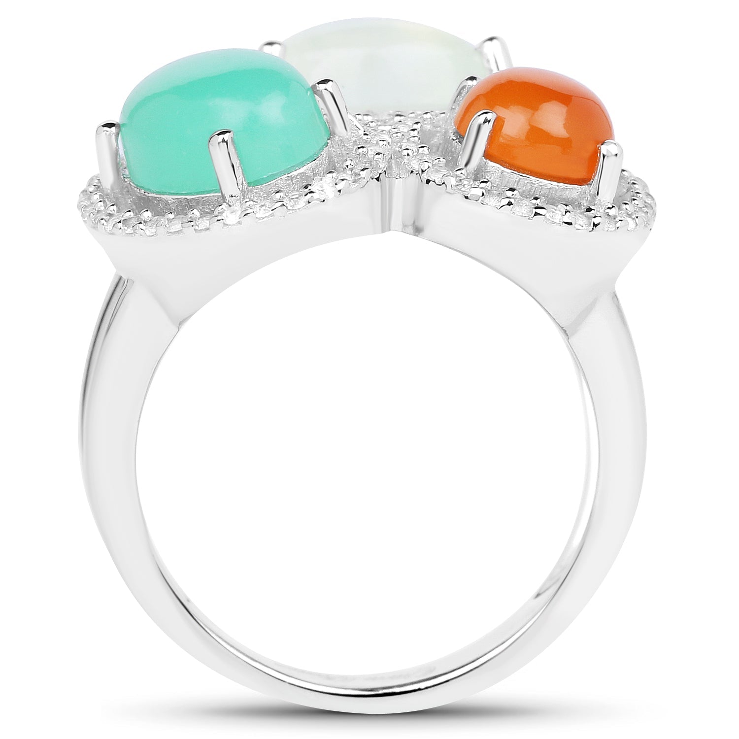 4.82 Carat Genuine Multi Stone .925 Sterling Silver Ring on sale at MyriadMart