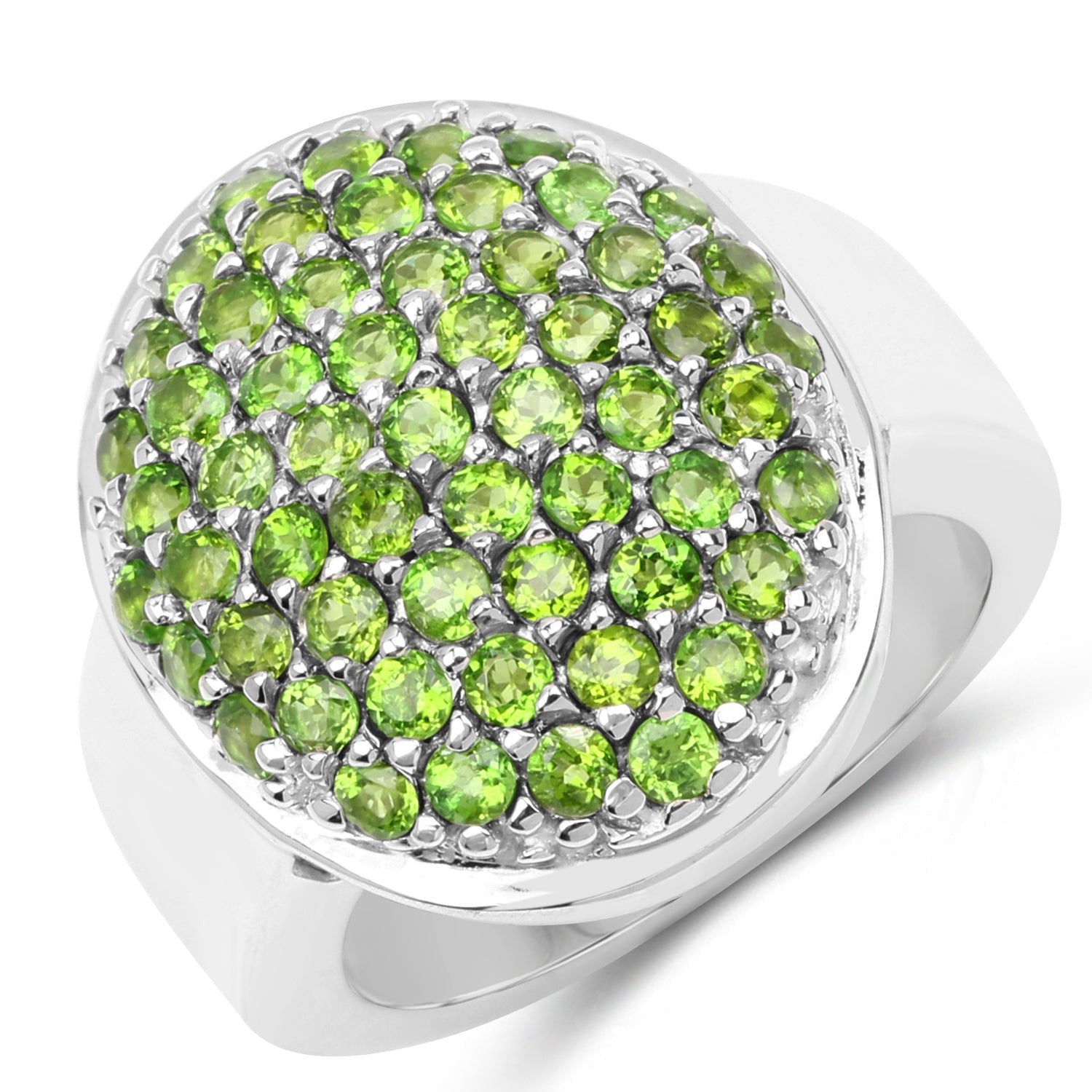 2.17 Carat Genuine Chrome Diopside .925 Sterling Silver Ring on sale at MyriadMart