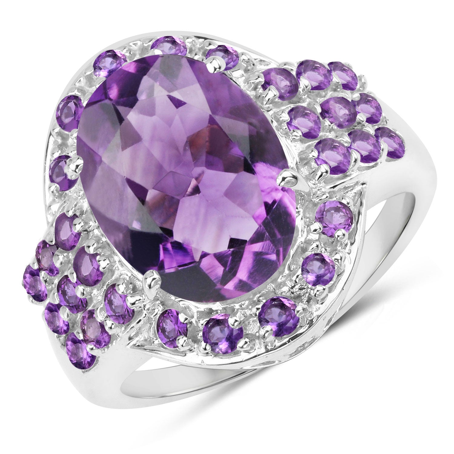 5.64 Carat Genuine Amethyst .925 Sterling Silver Ring on sale at MyriadMart