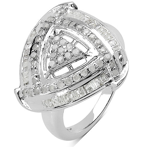 1.23 Carat Genuine White Diamond .925 Sterling Silver Ring on sale at MyriadMart