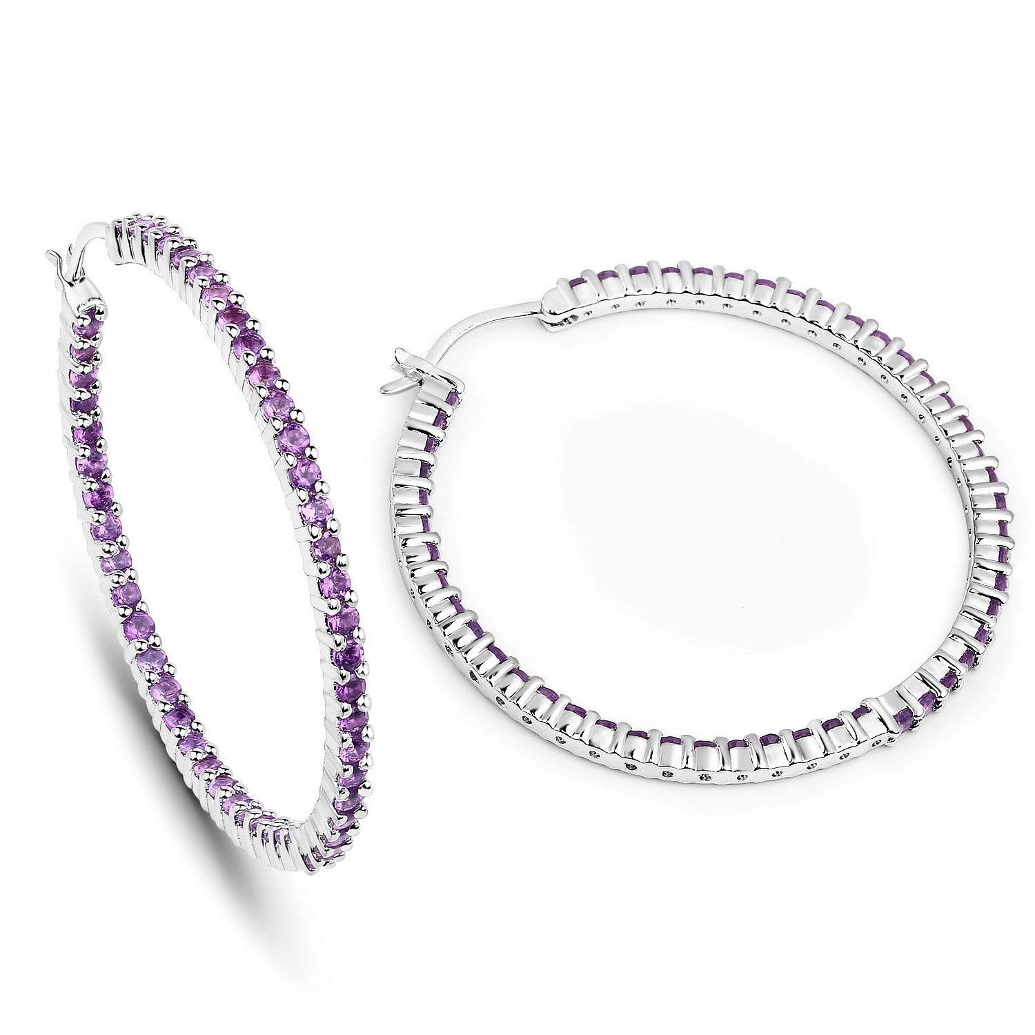 3.00 Carat Genuine Amethyst .925 Sterling Silver Earrings on sale at MyriadMart