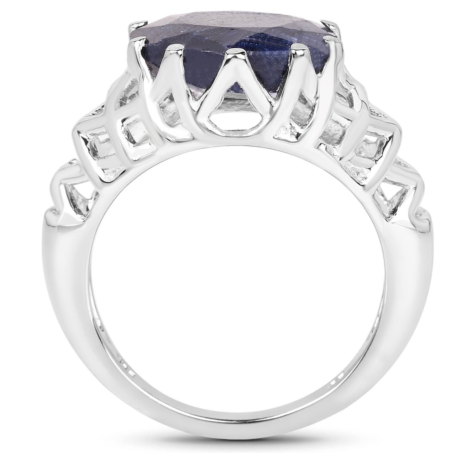 5.94 Carat Dyed Sapphire .925 Sterling Silver Ring on sale at MyriadMart