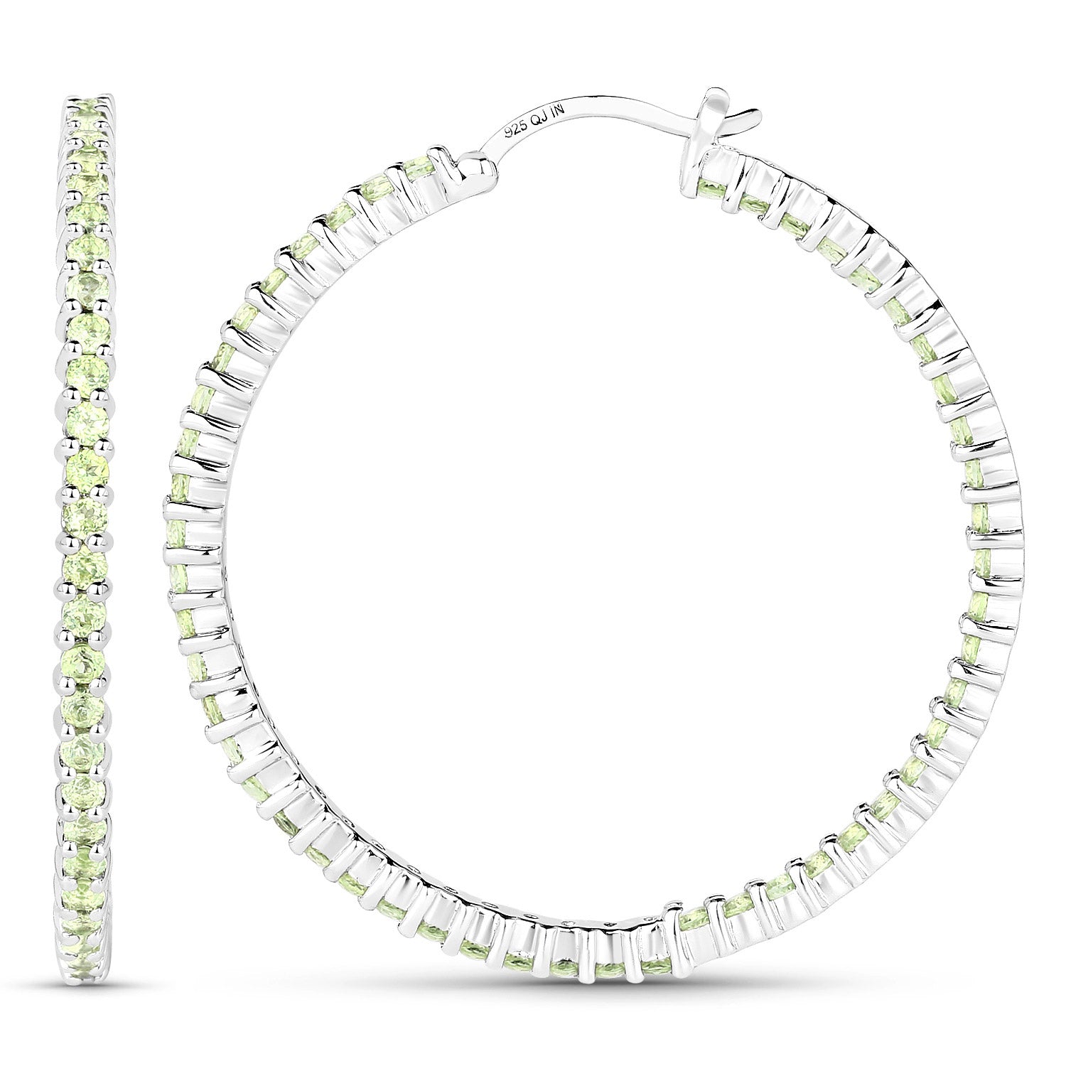 3.50 Carat Genuine Peridot .925 Sterling Silver Earrings on sale at MyriadMart