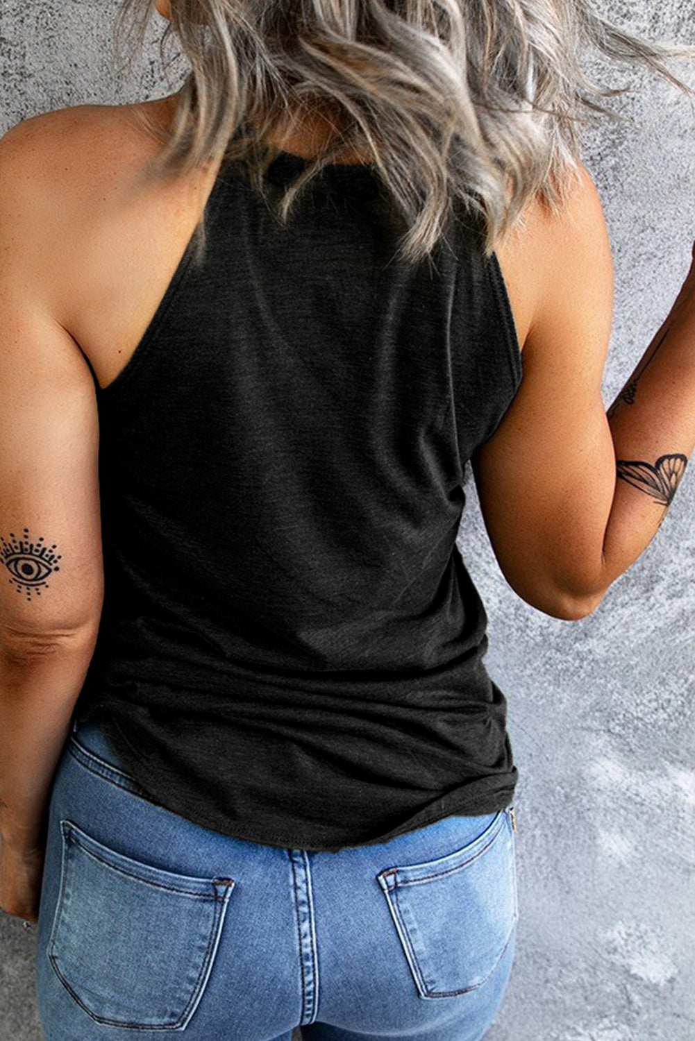 Round Neck Jack-O'-Lantern Graphic Tank Top - MyriadMart