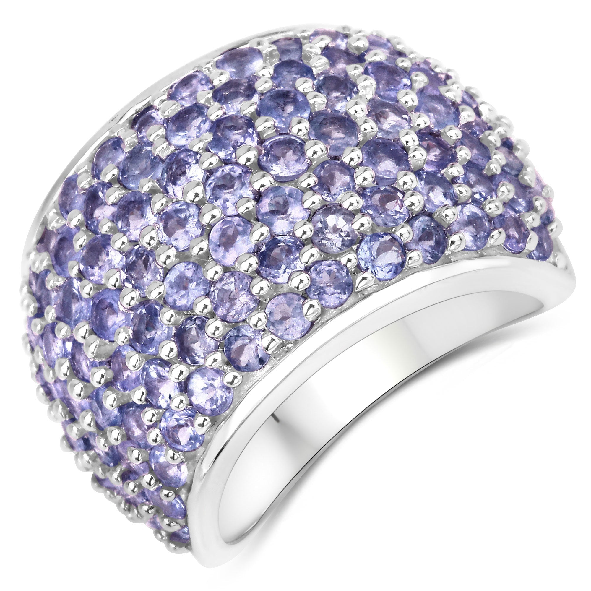 4.22 Carat Genuine Tanzanite .925 Sterling Silver Ring on sale at MyriadMart
