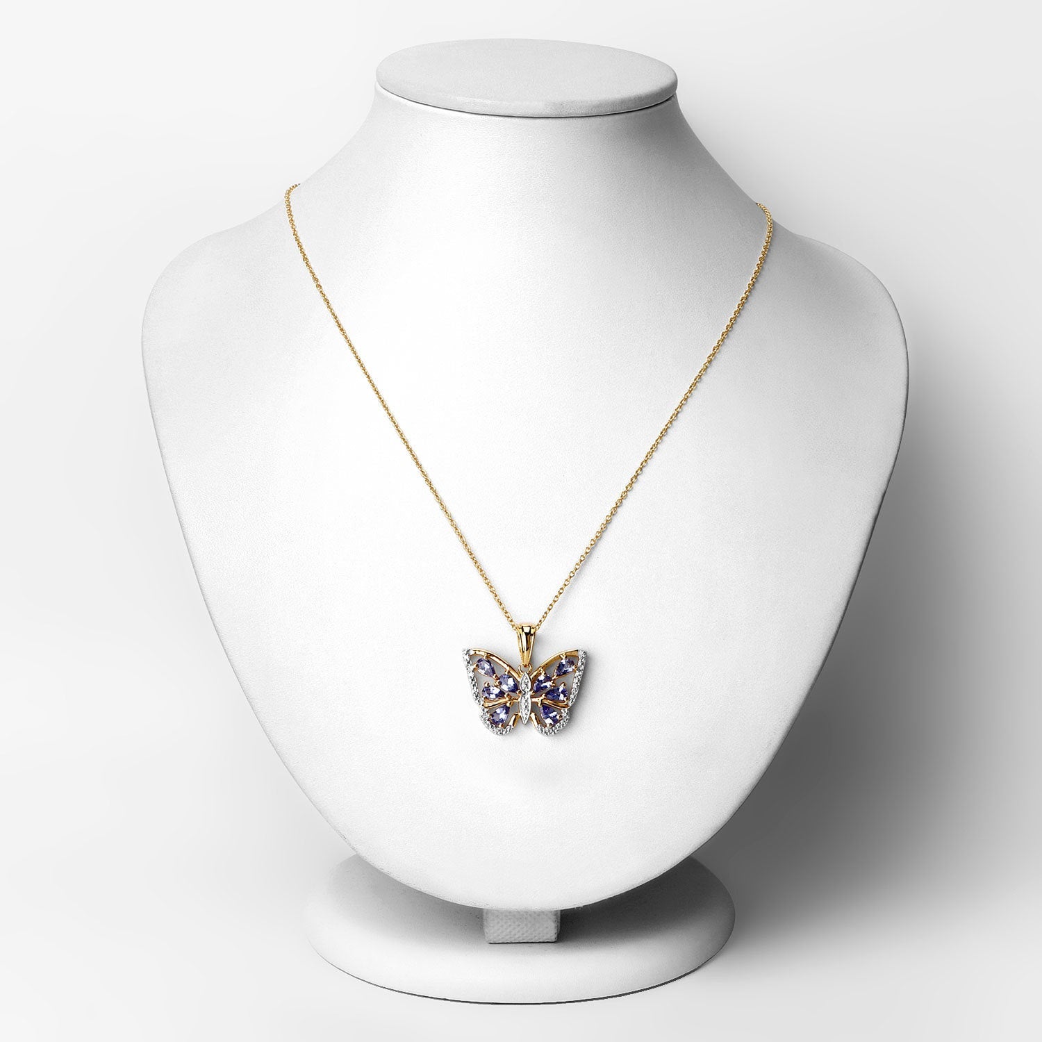 1.75 Carat Genuine Tanzanite and White Zircon .925 Sterling Silver Pendant on sale at MyriadMart