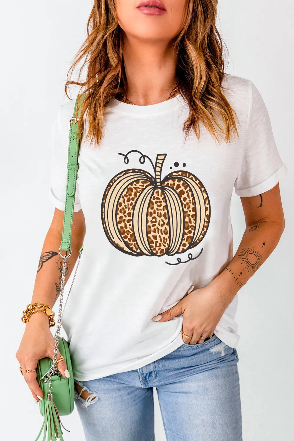 Pumpkin Round Neck Short Sleeve T-Shirt - MyriadMart