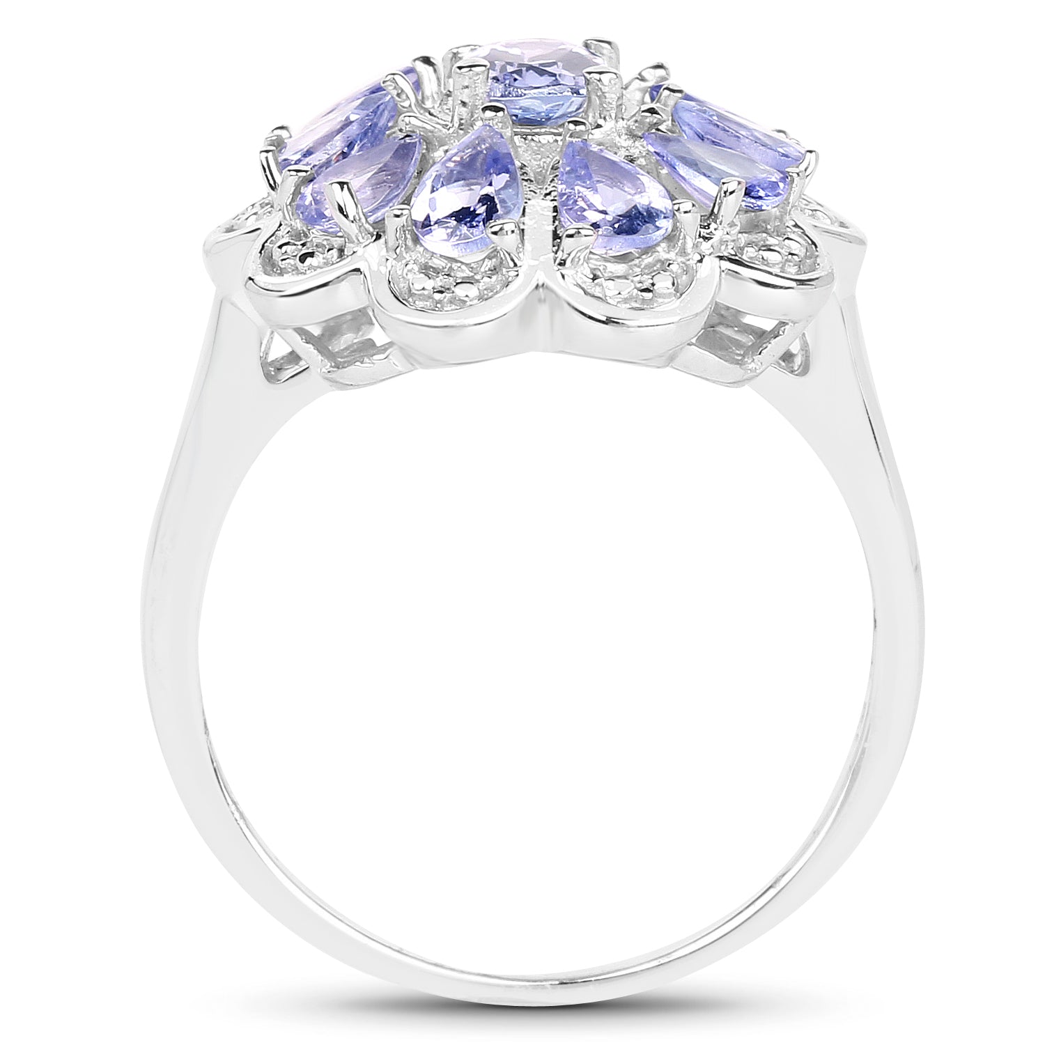 1.84 Carat Genuine Tanzanite .925 Sterling Silver Ring on sale at MyriadMart