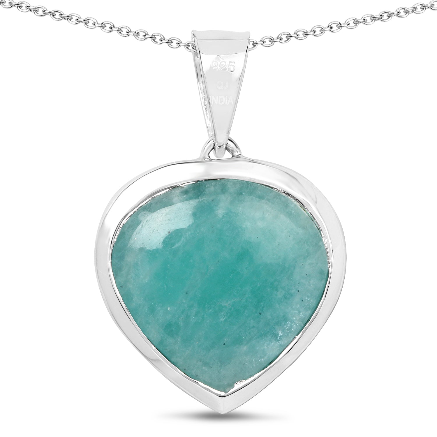 9.79 Carat Genuine Amazonite & Tanzanite .925 Sterling Silver Pendant on sale at MyriadMart