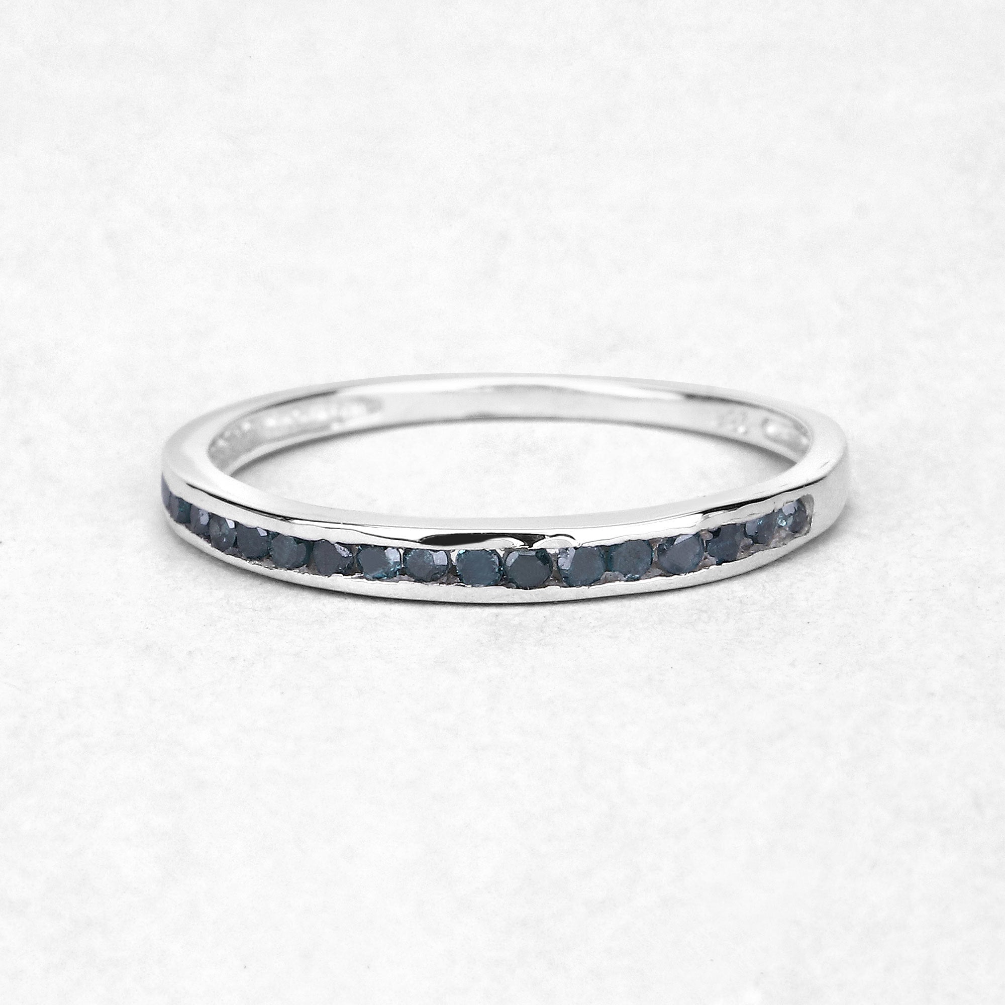 0.20 Carat Genuine Blue Diamond .925 Sterling Silver Ring on sale at MyriadMart