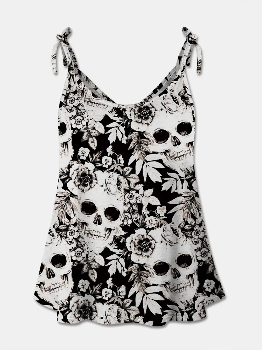 FAM-FAM Skull Print Scoop Neck Cami - MyriadMart