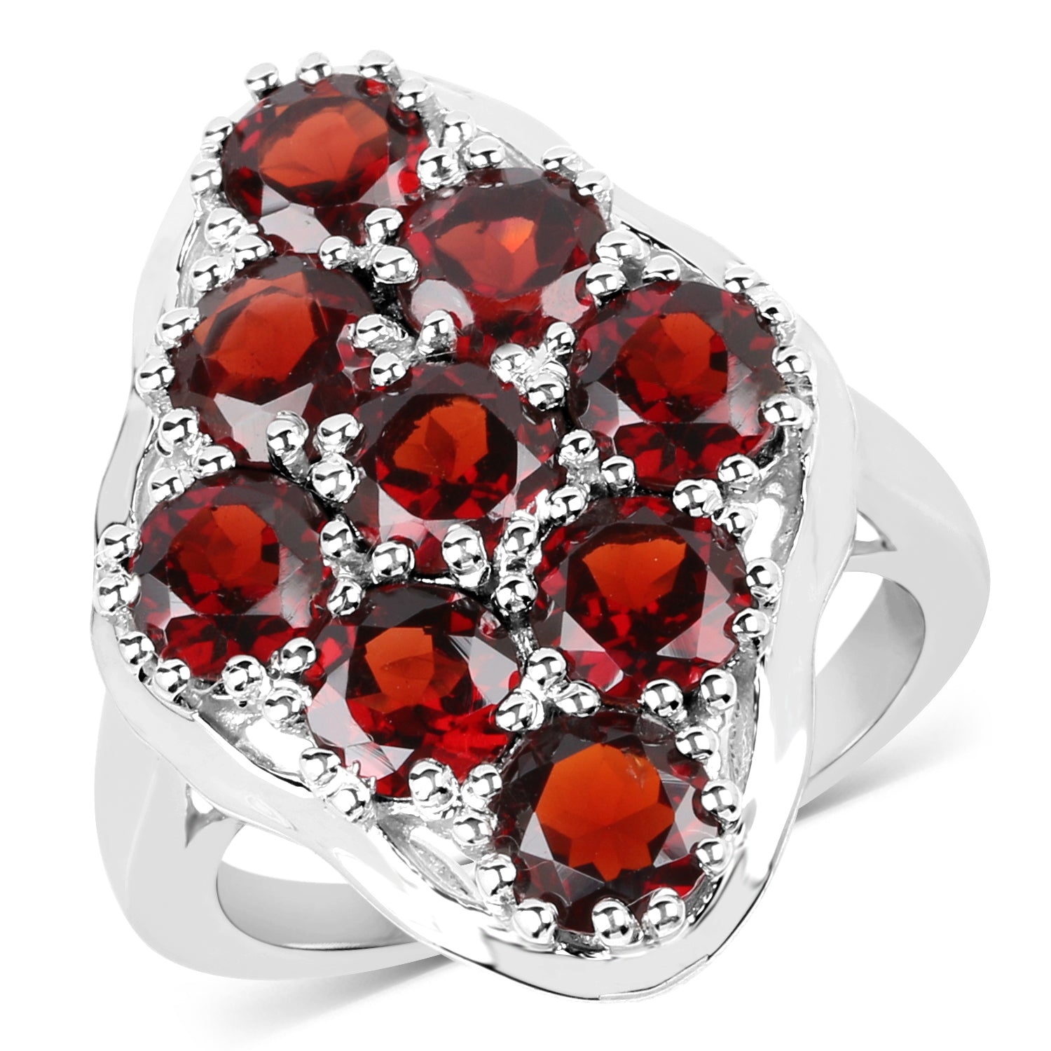 5.22 Carat Genuine Garnet .925 Sterling Silver Ring on sale at MyriadMart