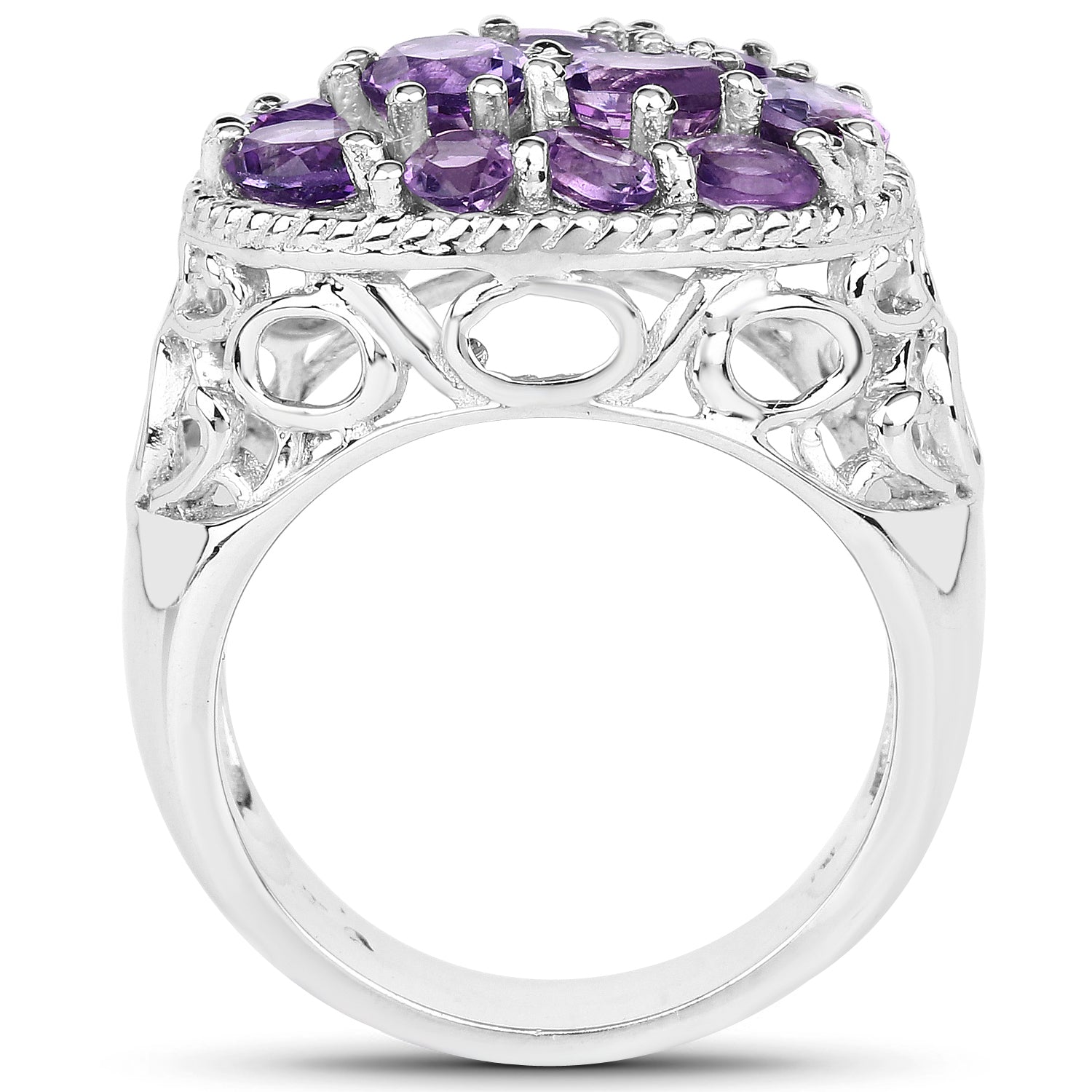 2.64 Carat Genuine Amethyst .925 Sterling Silver Ring on sale at MyriadMart