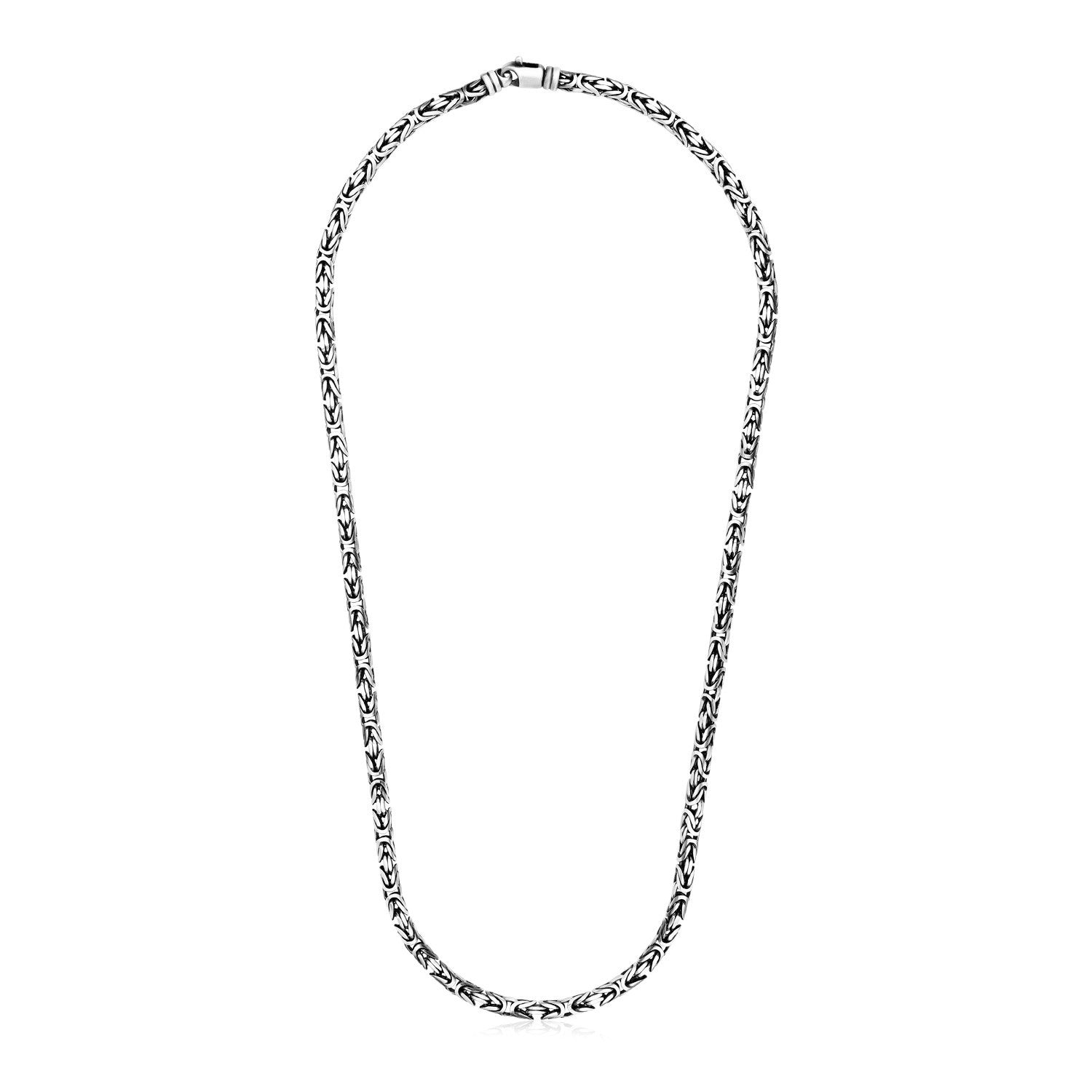 Sterling Silver Gunmetal Finish Byzantine Chain Necklace on sale at MyriadMart