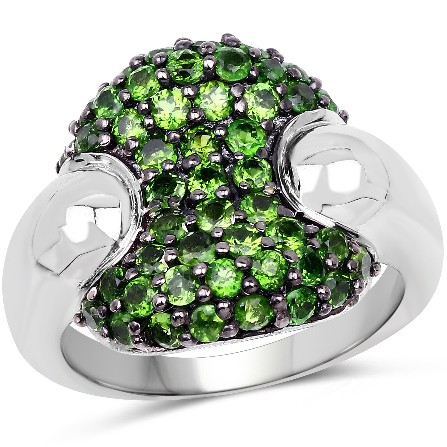 1.82 Carat Genuine Chrome Diopside .925 Sterling Silver Ring on sale at MyriadMart