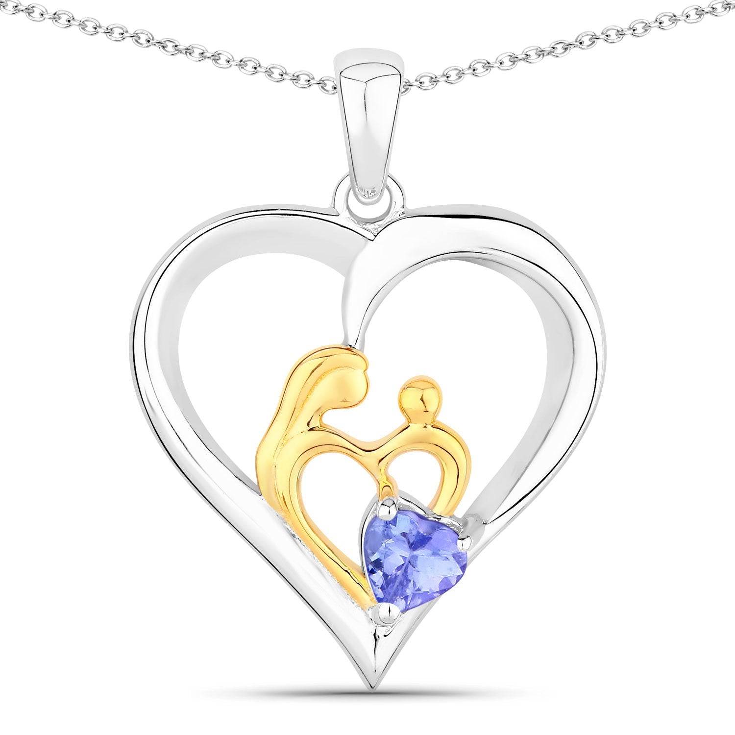 0.45 Carat Genuine Tanzanite .925 Sterling Silver Pendant on sale at MyriadMart