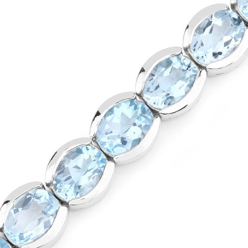 44.00 Carat Genuine Blue Topaz .925 Sterling Silver Bracelet on sale at MyriadMart