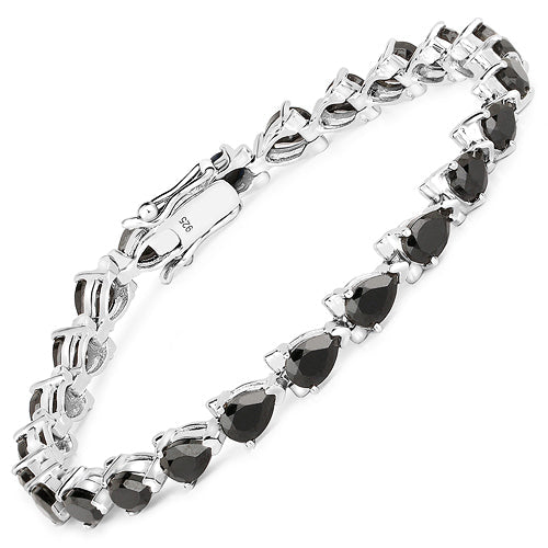 14.82 Carat Genuine Black Spinel 925 Sterling Silver Bracelet on sale at MyriadMart
