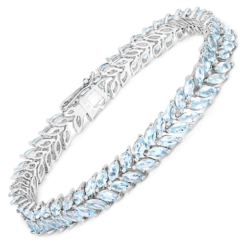 10.12 Carat Genuine Aquamarine .925 Sterling Silver Bracelet on sale at MyriadMart