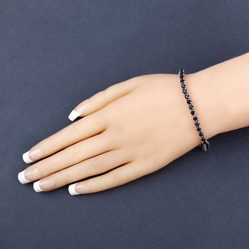 8.36 Carat Genuine Blue Sapphire .925 Sterling Silver Bracelet on sale at MyriadMart