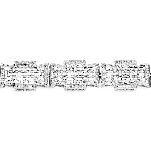 0.48 Carat Genuine White Diamond .925 Sterling Silver Bracelet on sale at MyriadMart