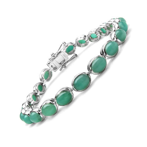 23.10 Carat Genuine Emerald .925 Sterling Silver Bracelet on sale at MyriadMart