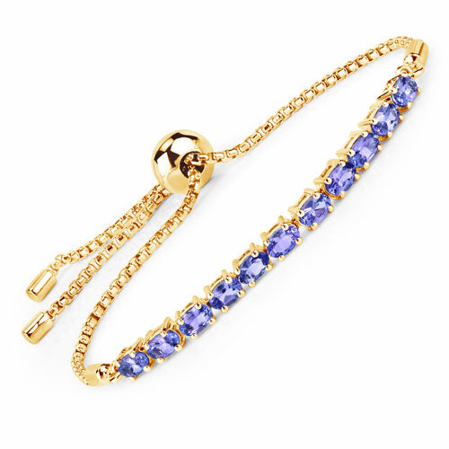 2.29 Carat Genuine Tanzanite .925 Sterling Silver Bracelet on sale at MyriadMart
