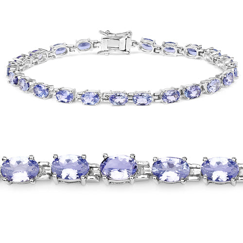 9.68 Carat Genuine Tanzanite .925 Sterling Silver Bracelet on sale at MyriadMart