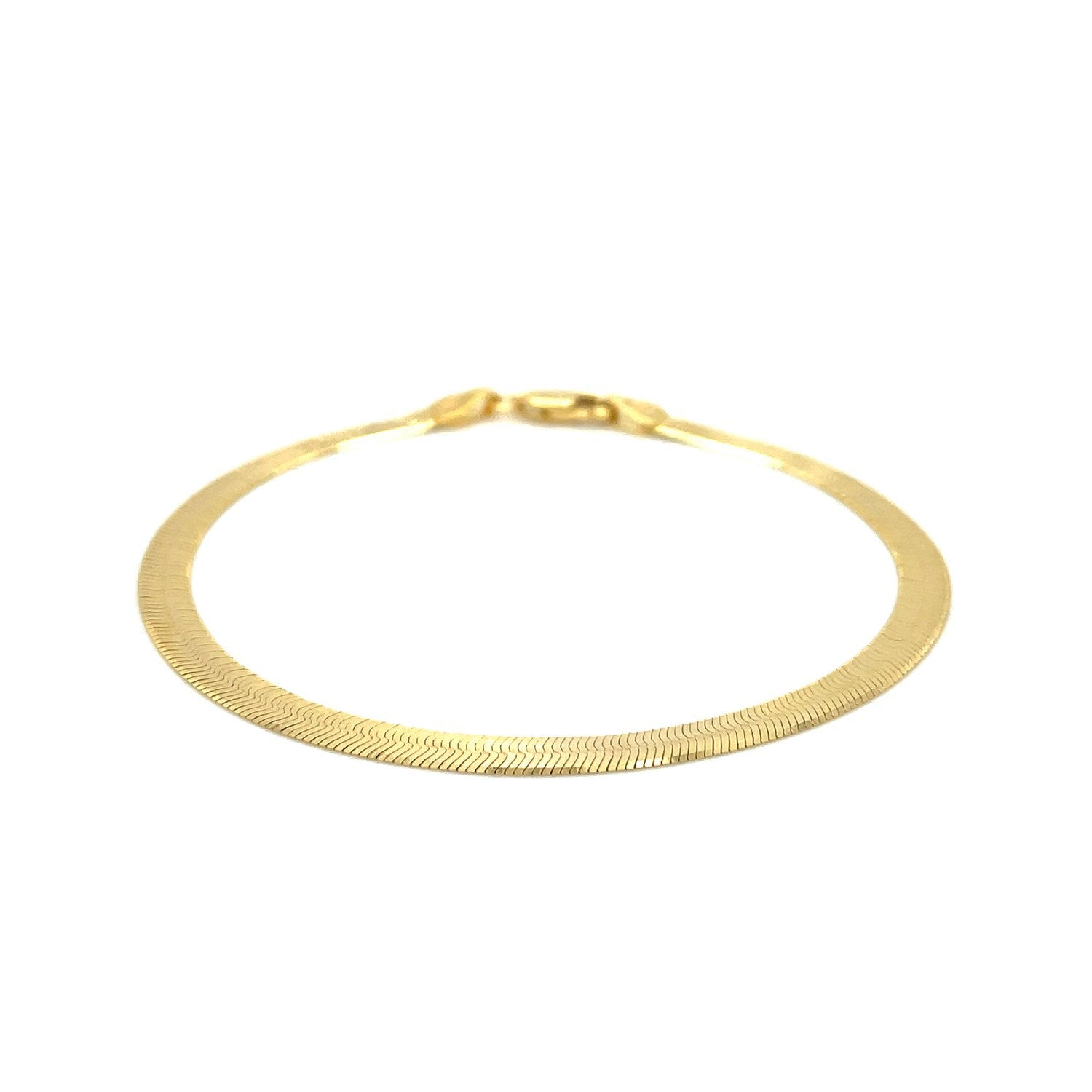 4.0mm 14k Yellow Gold Super Flex Herringbone Bracelet on sale at MyriadMart