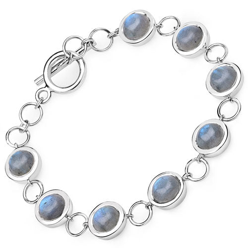 15.48 Carat Genuine Labradorite .925 Sterling Silver Bracelet on sale at MyriadMart