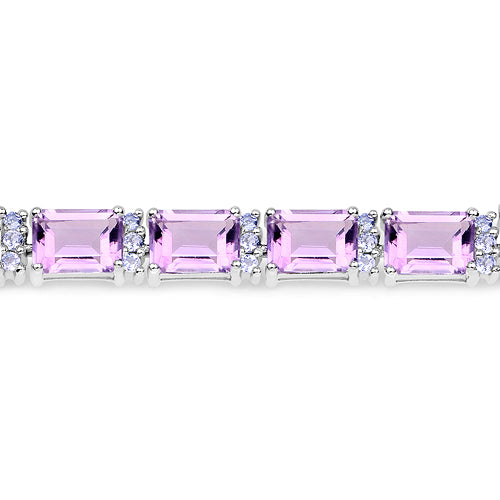 19.19 Carat Genuine Amethyst and Tanzanite .925 Sterling Silver Bracelet on sale at MyriadMart