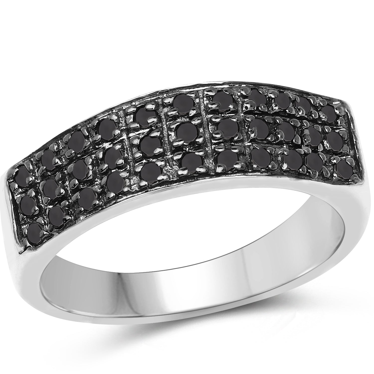 0.35 Carat Genuine Black Diamond .925 Sterling Silver Ring on sale at MyriadMart