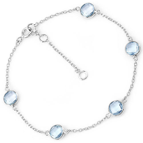 5.00 Carat Genuine Blue Topaz .925 Sterling Silver Bracelet on sale at MyriadMart