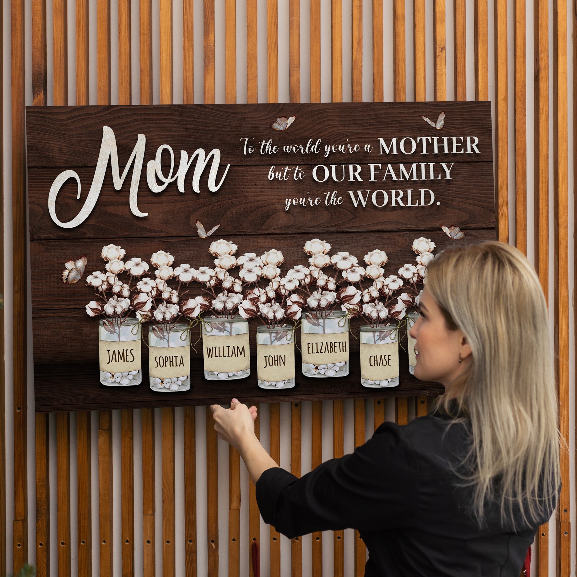 Mother's Day Sign To Our Family You Are The World II on sale at MyriadMart
