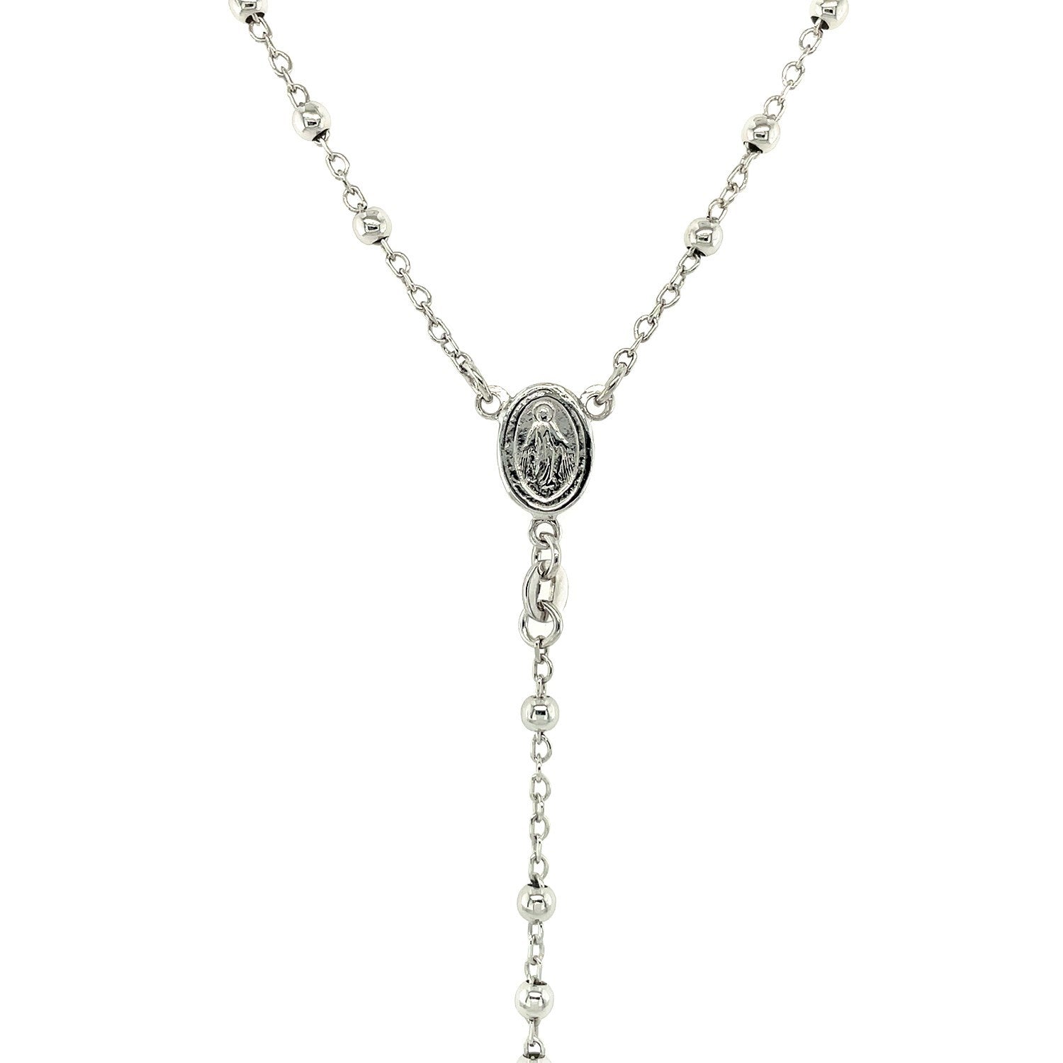 Fine Rosary Chain and Bead Necklace in Sterling Silver on sale at MyriadMart