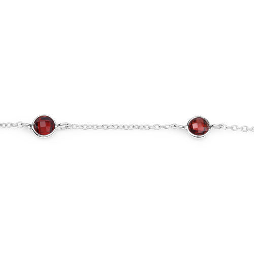 1.50 Carat Genuine Garnet .925 Sterling Silver Bracelet on sale at MyriadMart
