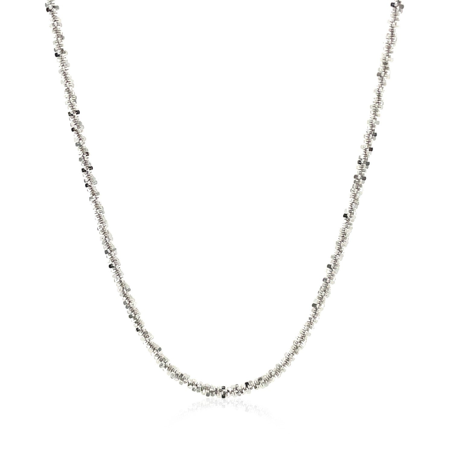 Rhodium Plated 2.2mm Sterling Silver Sparkle Style Chain on sale at MyriadMart