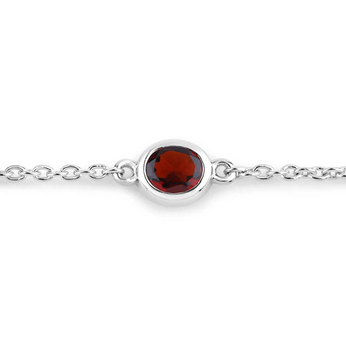 2.25 Carat Genuine Garnet .925 Sterling Silver Bracelet on sale at MyriadMart